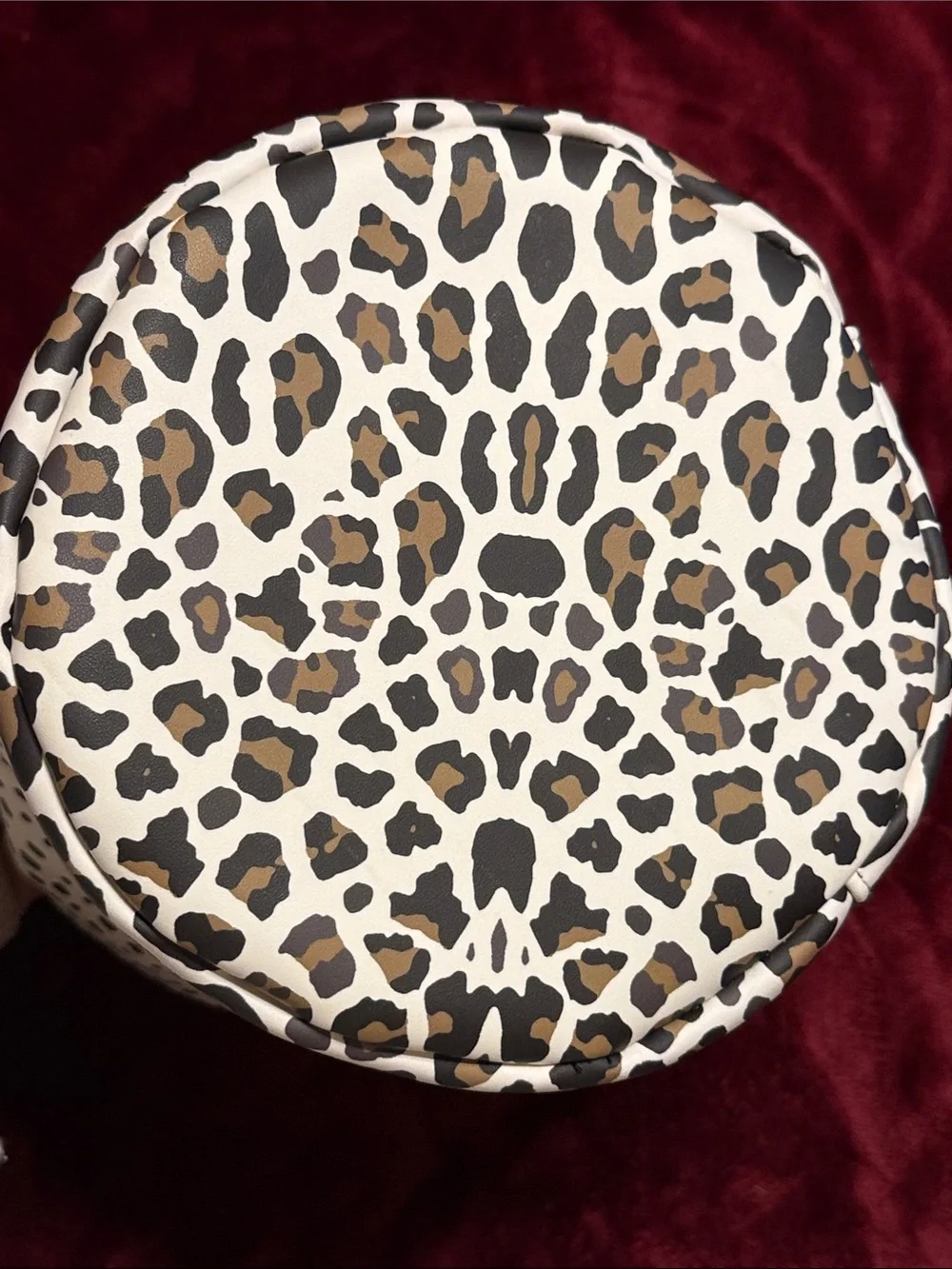 Young Living Leopard Print Cosmetic Case in White, Black, Brown